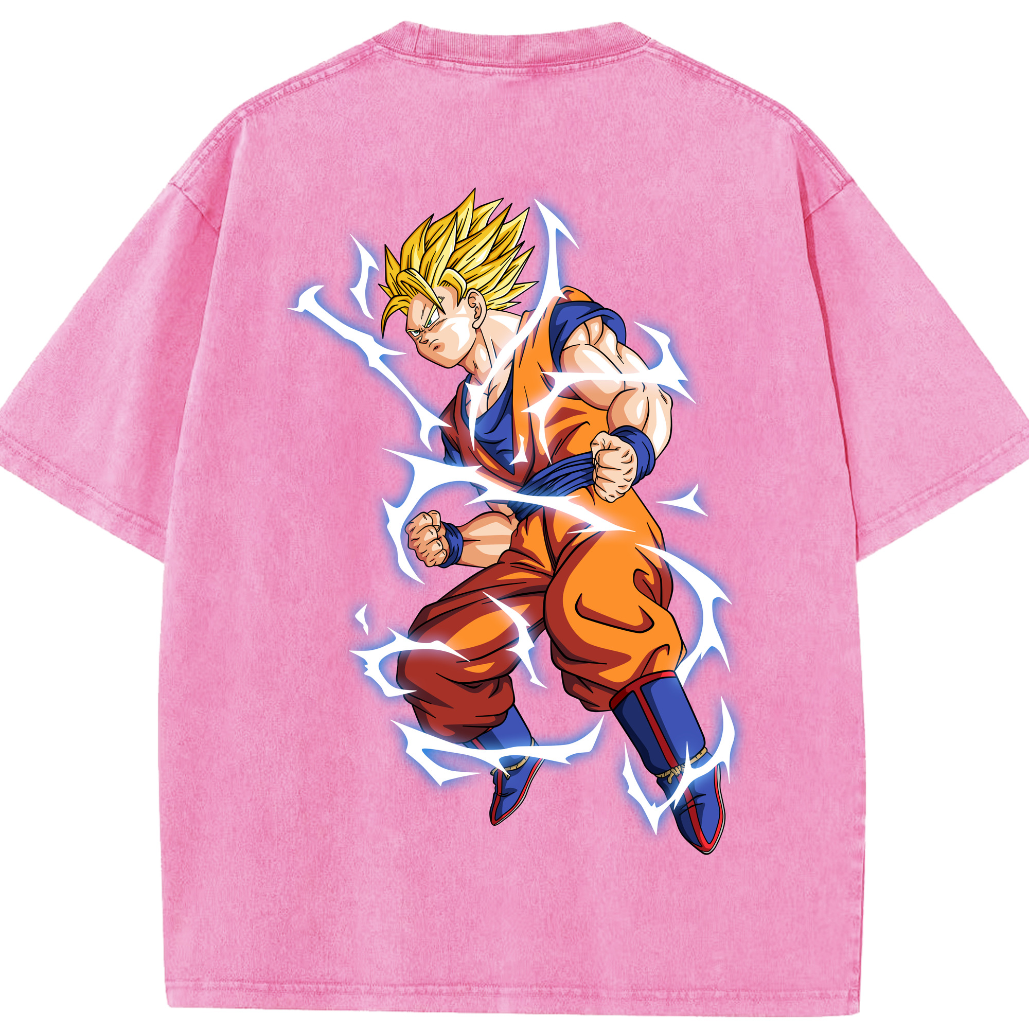 （画像用） ドラゴンボール 孫悟空（そん ごくう）Son Goku カカロット DRAGON BALL Kakarotto 綿100% ヴィンテージ風 半袖Tシャツ（背面プリント）